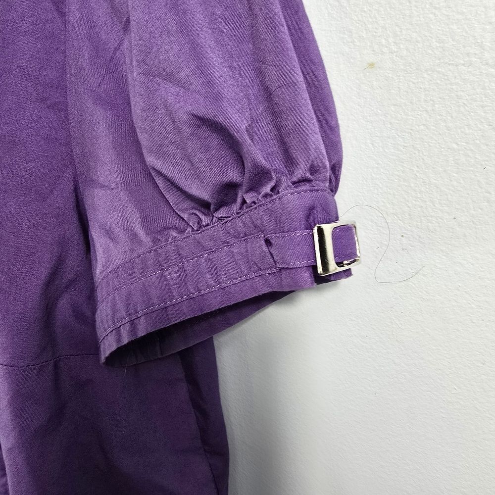 Apt. 9 Deep Purple Puff-Sleeve Button-Down Shirt Size Pm - Picture 3 of 11